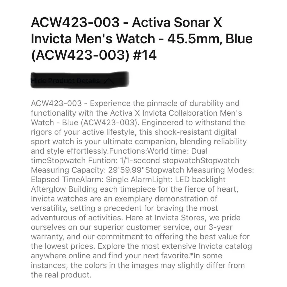 Invicta Activa Sonar X Men's Watch 45.5mm Blue (ACW423-003)